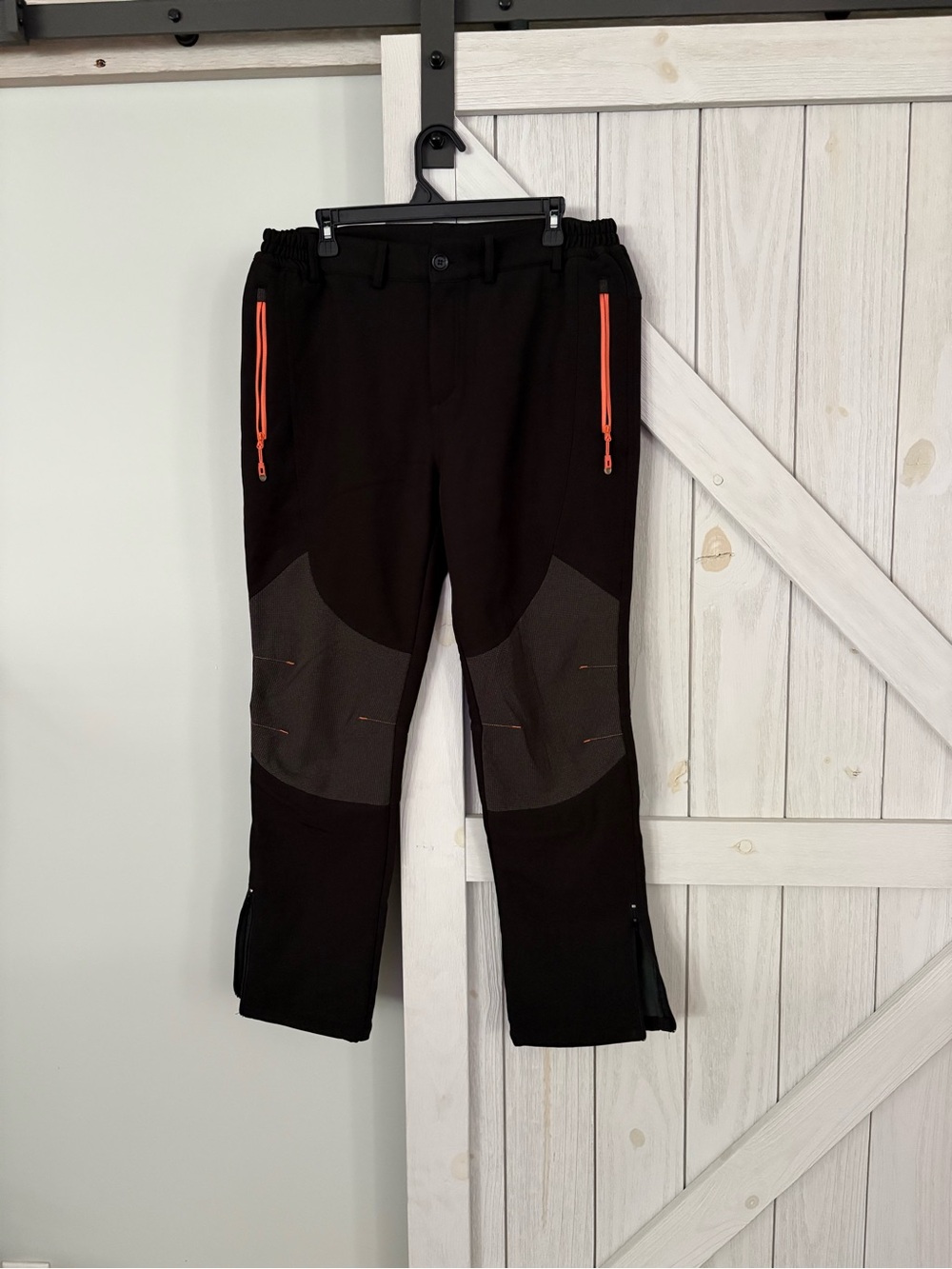 Gash Hao Men's Black Ski Snowboard Hiking Ankle Zip Pants Waterproof